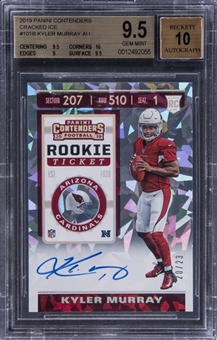 2019 Panini Contenders Cracked Ice #101B Kyler Murray Signed Rookie Card (#20/23) - BGS GEM MINT 9.5/BGS 10